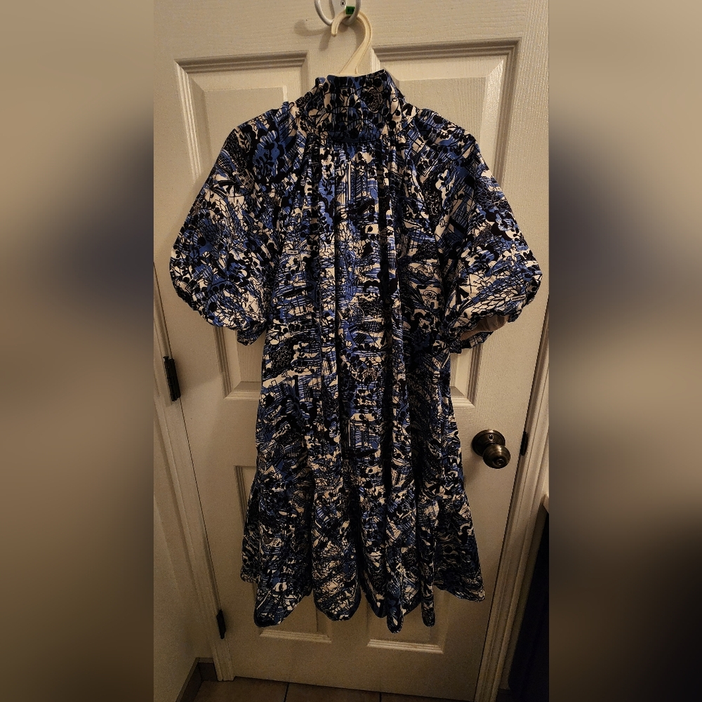 Kate Spade Floral Blue and White Dress